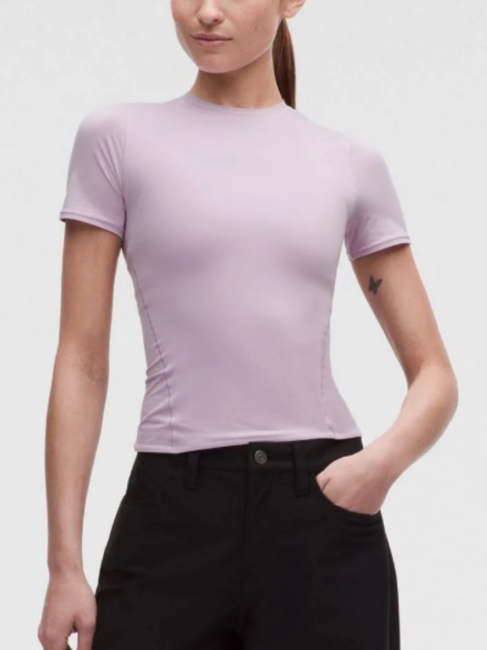 Lululemon Wundermost Ultra-Soft Nulu Hip-Length Crewneck Shirt In Lilac Play